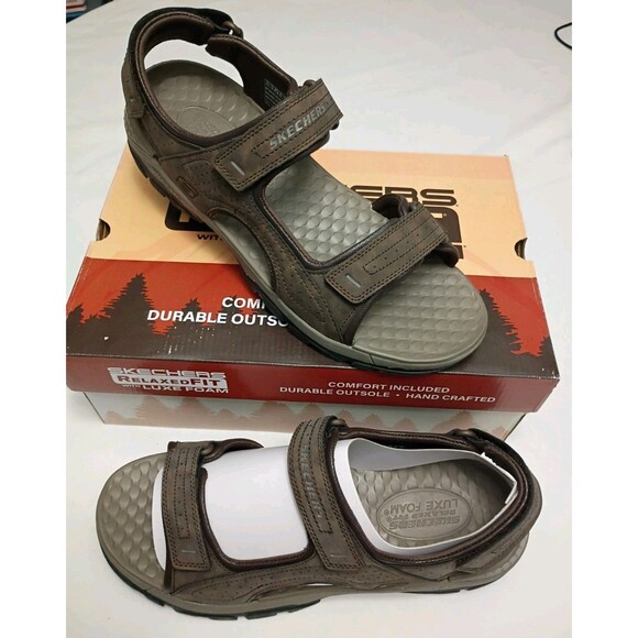 Skechers Relaxed Fit with Luxe Foam Tresmen -Garo Chocolate Brown Gray main image 11